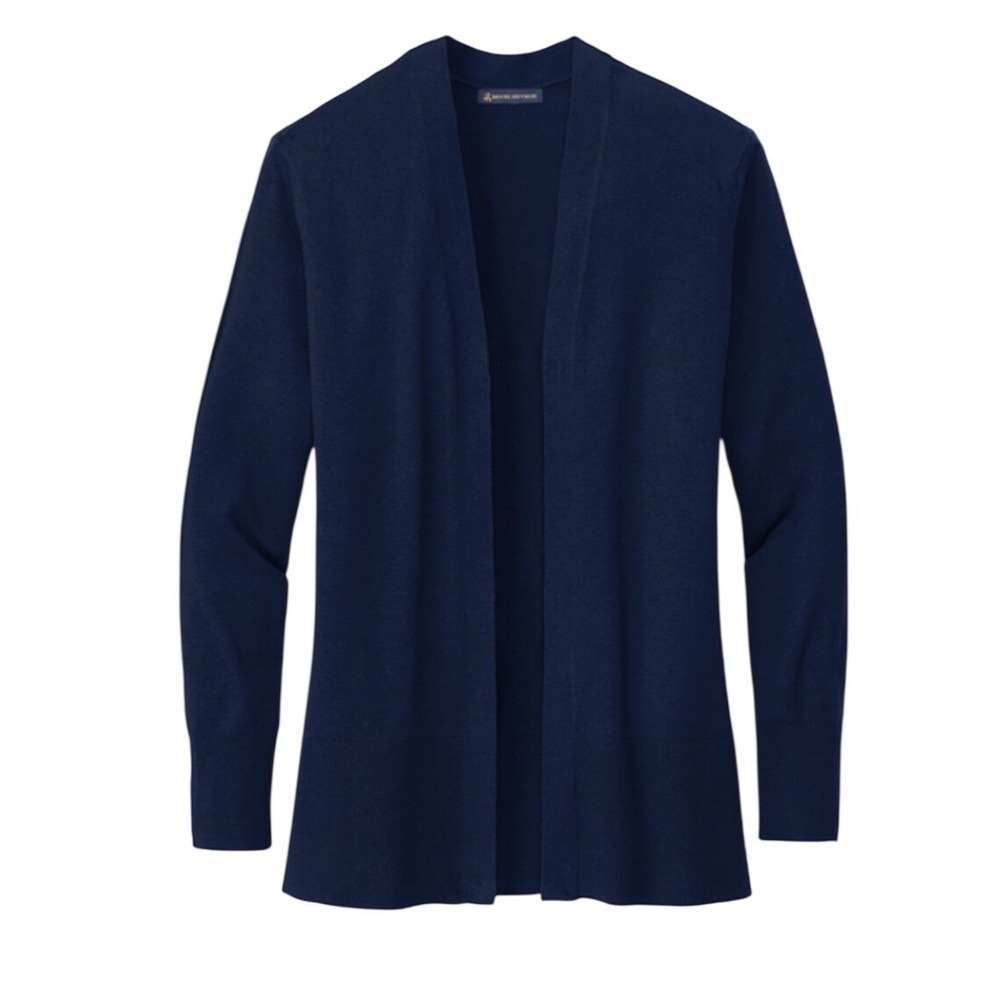 Brooks Brothers 346 Womens Navy Blue merino wool Stretch Open‎ Front Cardigan S
